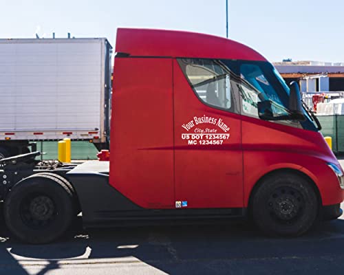 Custom US DOT Trucking Decal Sticker – Waterproof Vinyl Truck USDOT/MC/GVWR/VIN Numbers Sign – Customizable Size & Color for 18-Wheeler, Tow Truck, Van Fleet (Made in USA)