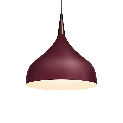 wipro BeuHome Pendant Light BP03 | Premium Indoor Decorative Light with Contemporary Sleek Design | Hanging Light for Living Room, Dining | E27 (Maroon)