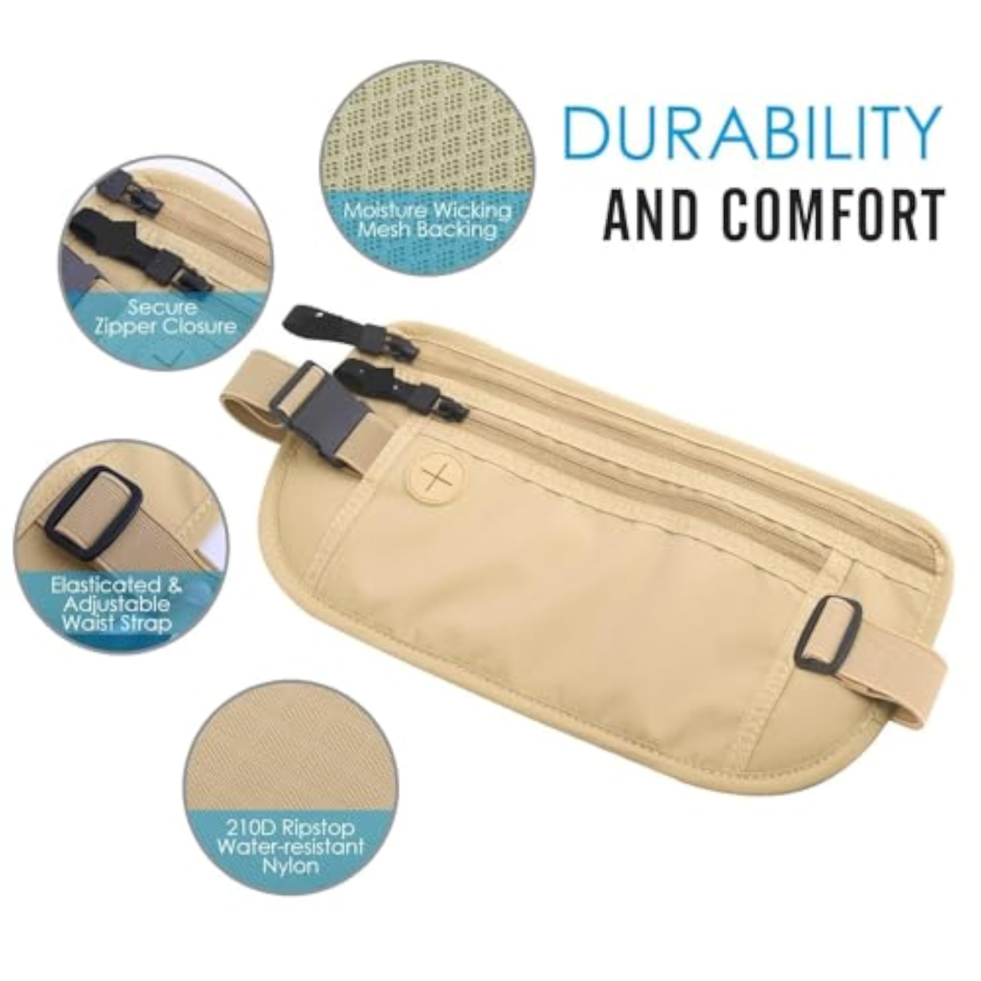 Secure Travel Money Belt with Hidden Pouch