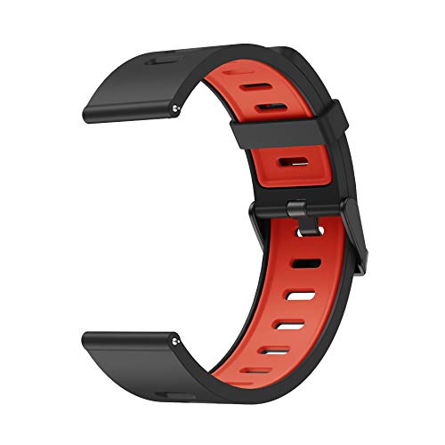 Supore Bracelet Huawei Watch GT Bandes de Montres pour Galaxy Watch 46mm/Huawei GT 2 /Huawei Watch GT Active/Gear S3, 22mm Bandes de Remplacement en Silicone de Sport (Noir/Rouge)