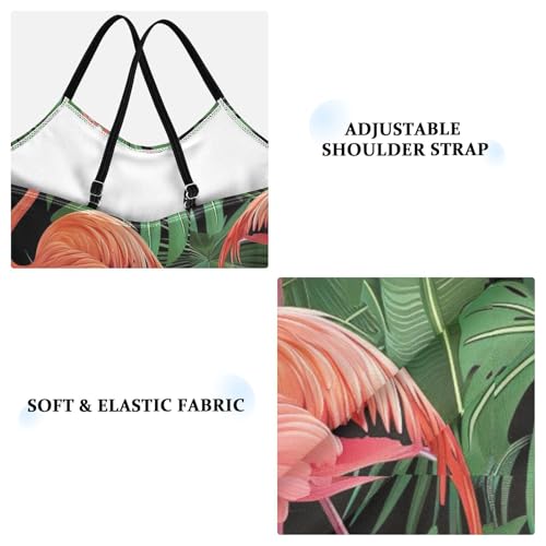 Flamingo Leaves Girls One Piece Swimsuit Beach Swimwear 208559723