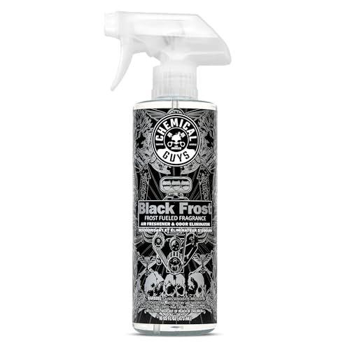 Chemical Guys Black Frost Air Premium Car Air Freshener Spray & Odor Eliminator - Crisp Masculine Scent Spray for Trucks, SUVs, RVs, and Motorcycles - Use in Home, Office, or Garage, 16 oz Bottle