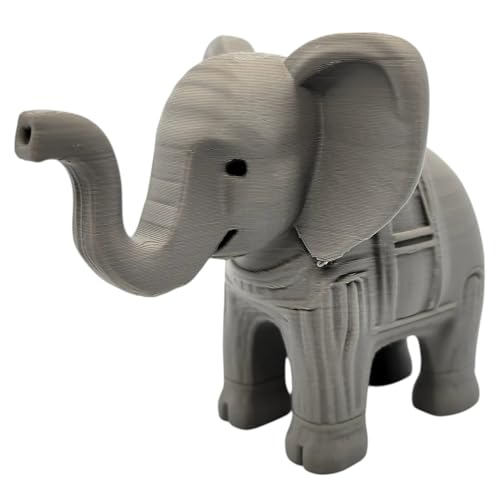 Carved Elephant Figurine 3D Printed Animal Sculpture Canada