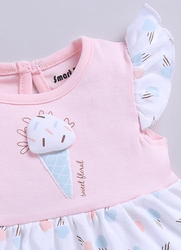 Image of Smart Baby Cotton Frock Set for Baby Girls - Soft Interlock Cotton