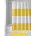 mDesign Bold Stripe Waterproof, Mold & Mildew Resistant, Heavy Duty Flat Weave Fabric Shower Curtain Bathroom Showers Bathtubs - 72" x 72", Yellow/White