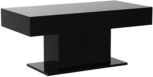 Miniatura 51 de Mesa de centro LED para sala de estar, mesa de centro rectangular, mesas de centro modernas de madera de alto brillo con luces LED de 16 colores