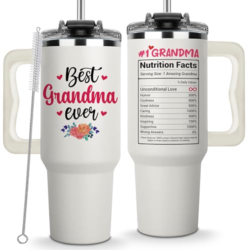 Vivulla68 Gifts for Grandma From Grandchild, Grandkids - Best Grandma Ever Tumbler 40Oz -...