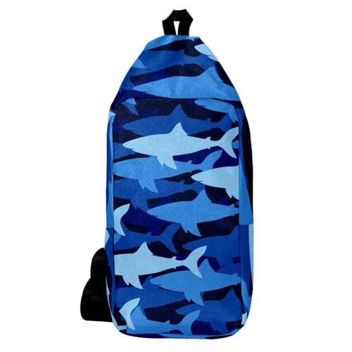 Sac à dos à bandoulière requin bleu sac de randonnée léger et compact mixte