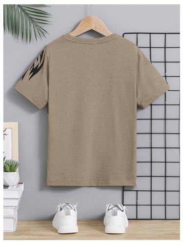 SweatyRocks Boy's Letter Print T Shirts Crew Neck Short Sleeve Graphic Tees Tops2