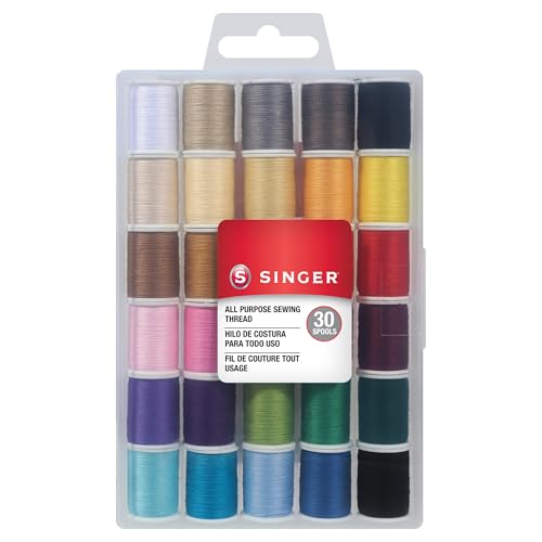 SINGER Polyester Sewing Thread Set, Assorted Colors, 50 Yards...