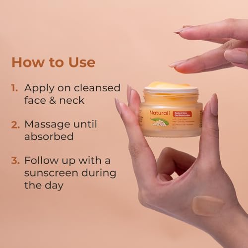Image of Naturali Radiant Glow Gel Moisturiser | With Superfoods Pea, Quinoa & Niacinamide | Promotes Skin Glow | Improves Even Skin Tone | Paraben-free | For All Skin Types | Best Glow Moisturiser | 50ml