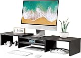 【GIRATORIO】Los estantes costados del soporte para monitor puede girar a voluntad para que tenga un mejor ángulo de su monitor. Apoyar su monitor y guardar papeles y ortros suministros de oficina por debajo, le proporciona un espacio de trabajo más ordenado.