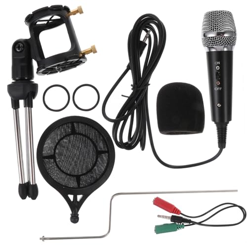 TOGEVAL Mikrofon Für Gaming-podcasting Kondensatormikrofon Mit Stativ Live-übertragung Studioaufnahme Computer-Telefon-kompatibilität Schwarzes Gehäuse X-