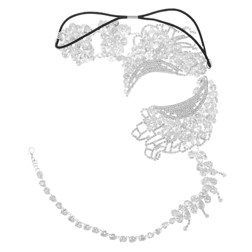 Masque mascarade femme argenté avec élastique réglable pour bal costumé et Halloween