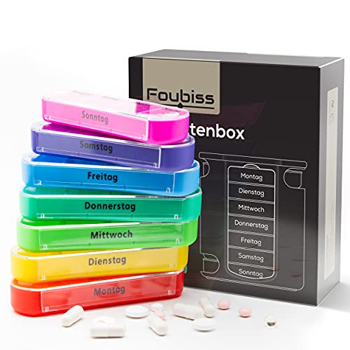 Foubiss Tablettenbox, BPA-vrij, medicijnbox met 7 dagen, 4 vakken, pillendoos, perfect voor onderweg, seniorenvriendelijke pillendoos, tablettendoos, 's morgens, 's middags of 's avonds - Afbeelding 6
