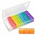 Weekly Pill Organizer(3-Times-A-Day), 7 Day Pill Box, Portable Travel Prescription & Medication Pill Case, Vitamin Fish Oil Compartments Container