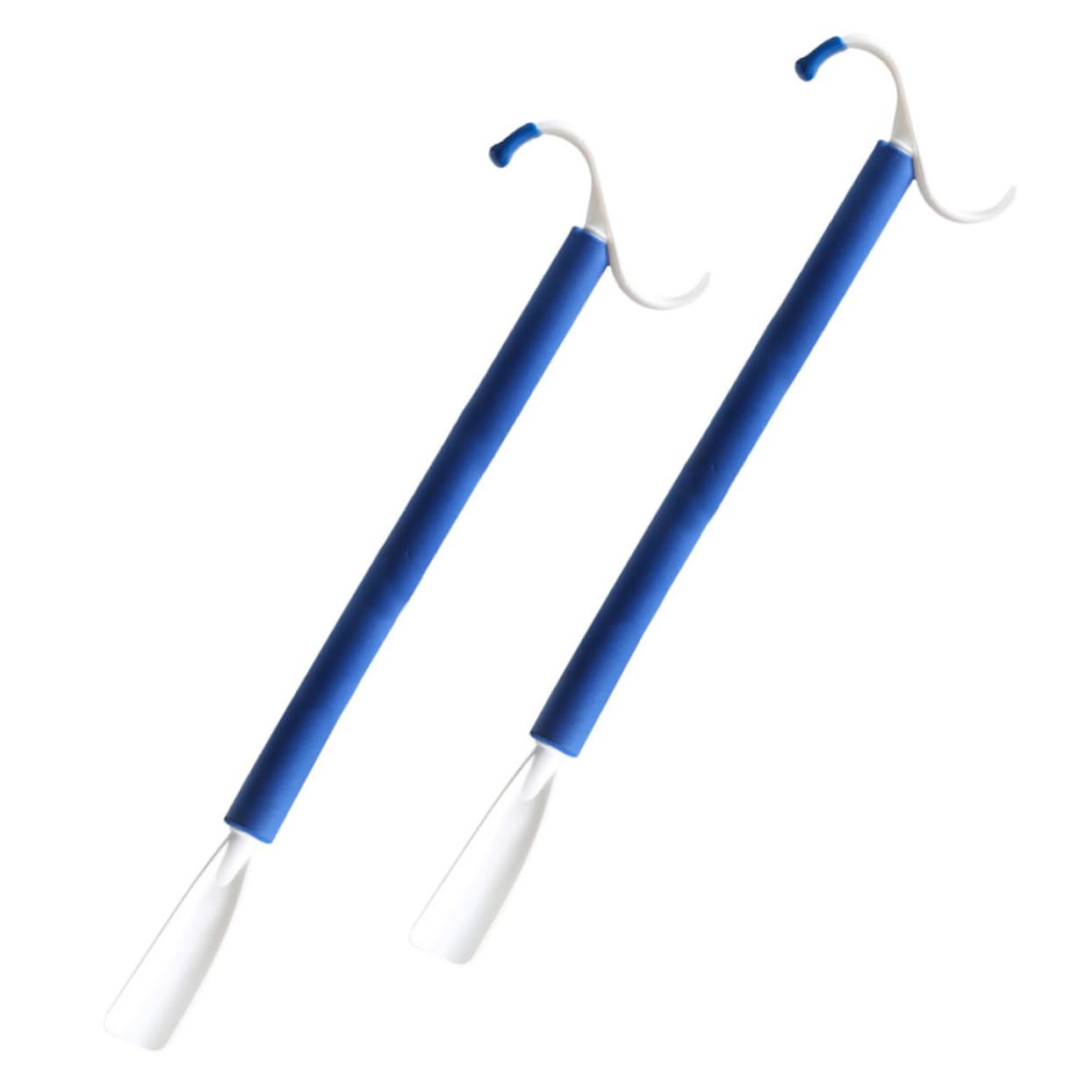 Beavorty 2pcs Pregnant Dressing Stick Handle Shoe Horn Clothesline Props Dressing Pole One Handed Gadgets Traveling Accessories Travel Accesories Portable Shoehorn Reachers Sock Remover Abs