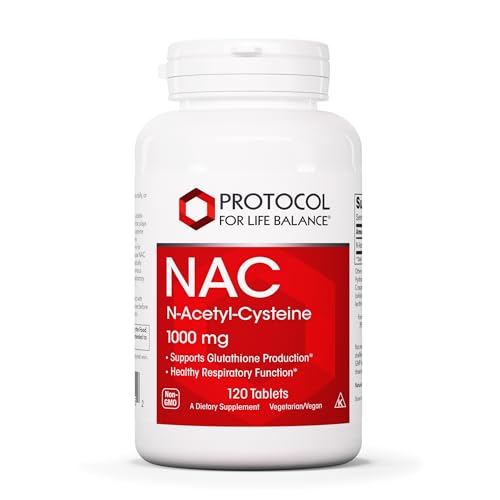 PROTOCOL FOR LIFE BALANCE NAC N-Acetyl Cysteine 1000mg - Glutathione Production & Respiratory Function - 120 Tabs