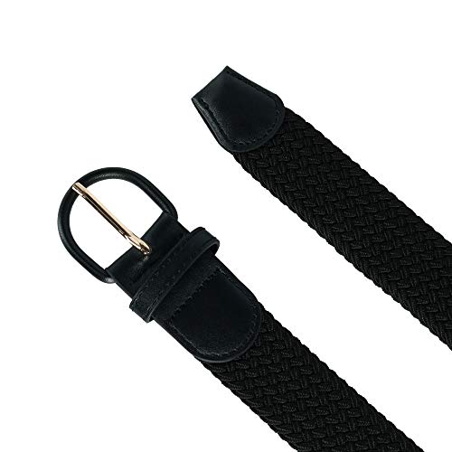 CTM Men's Elastic Braided Belt with Covered Buckle (Big & Tall Available)2