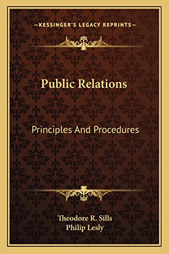 Public Relations: Principles And Procedures