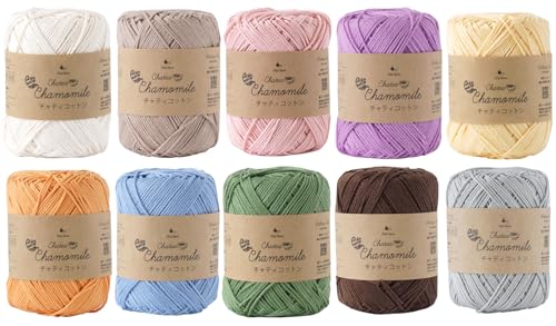 原ウール Knitworm 毛糸 10玉セット チャティコットン 中細 20g(約48m) コットン100% (30.全色セット)の商品画像（Amazon）