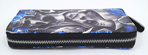 Liquorbrand Blue Los Muertos Sugar Skull zip around clutch Wallet3