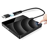 Externes CD DVD Laufwerk, USB 3.0.Typ C Adapter CD DVD RW Leser Brenner Player, Tragbares DVD CD Laufwerk für Laptop, PC Windows10/8/7/Vista/XP/Mac OS, 2020 mit Touch Switch Funktion