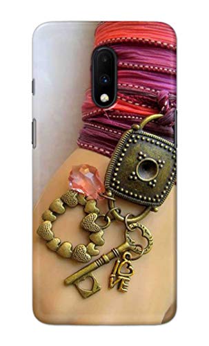 Image of Girl Hand with Keychain Hard Back Case Cover for OnePlus 6T / OnePlus 7 Back Cover -(J5) VNS2228