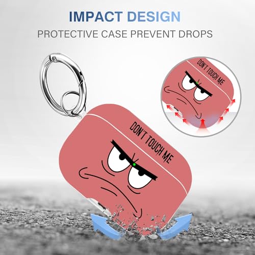 Image of for Airpods Pro 2nd Generation Case,Don't Touch Me Cool Cover with Lanyard Big Eyes Cute Cartoon for Airpods Pro 2nd Generation Case,Soft Shockproof Cover for Women Men-Watermelon Red