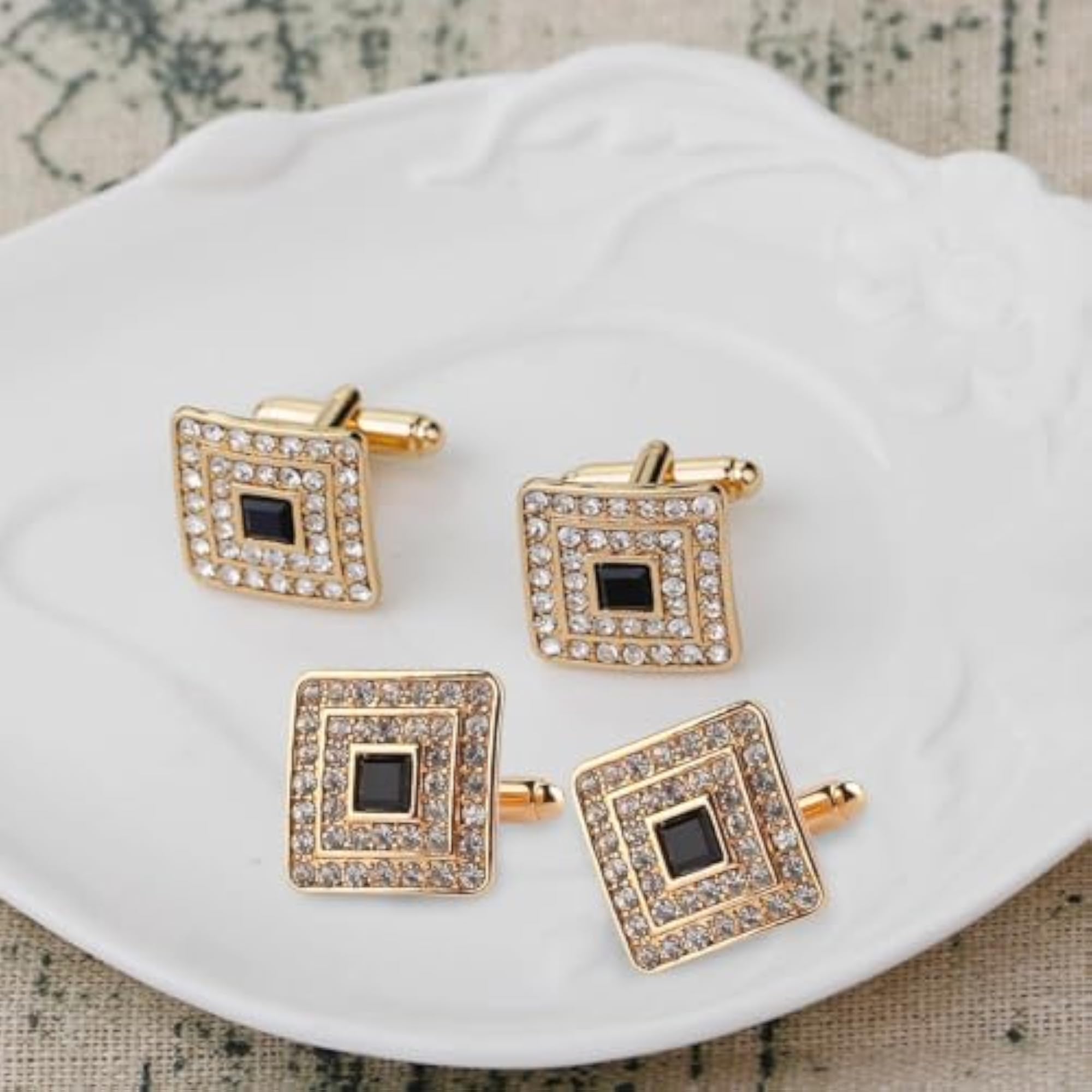4Pcs Cufflinks Dress Shirt Cuff Buttons for Wedding
