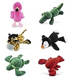 DolliBu Mix Animals Plush Magnets Kit - Fluffy Wild Animals Stuffed Plush Magnets, Cute Wild Animal Collection Magnets for Kitchen Fridge, Locker, Home Décor and Office Novelty Accessory - 6 Pc Set