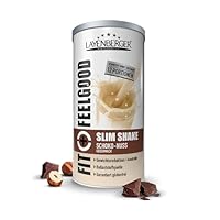 Layenberger Fit+Feelgood Slim Shake Powder, Mahlzeitersatz für 12 Portionen mit je 213 kcal (1x 396 g) - Schoko-Nuss