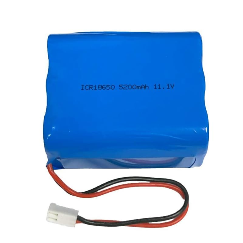 Batería recargable de iones de litio de 5200 mAh, 11,1 V, 5,2 Ah, 12 V, 6 celdas, 18650, 57,72 Wh, con conectores MTA-100 de 2 pines para piscina y altavoz Altec Lansing con luz LED