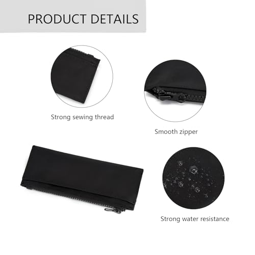 Image of Pencil Pouch for Teens School Office Supplies Pencil Case Cosmetic Bag Zipper (Black)
