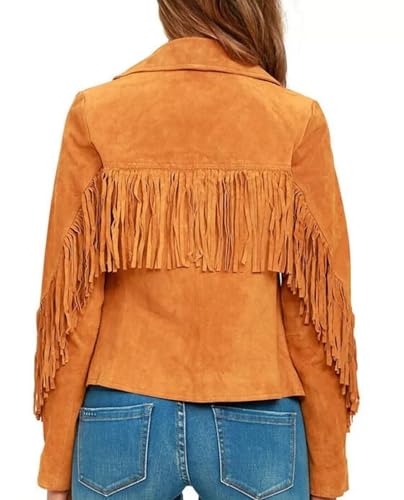 Womens Suede Leather Jacket - Lambskin Cafe Racer Style Black - Brown suede Leather Jacket For Women3