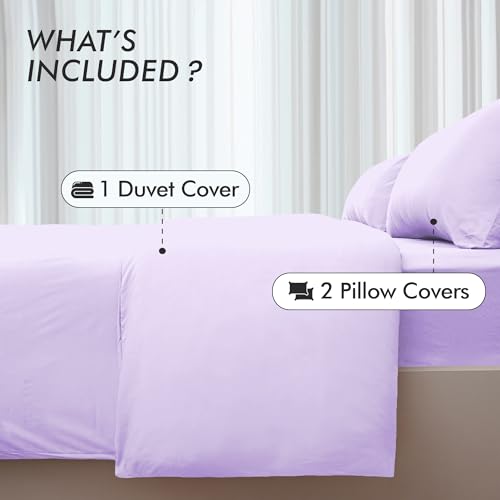 Novo Home King Size Duvet Cover Set Lilac - Soft Microfibre Quilt Cover & 2 Pillowcases - Image 2