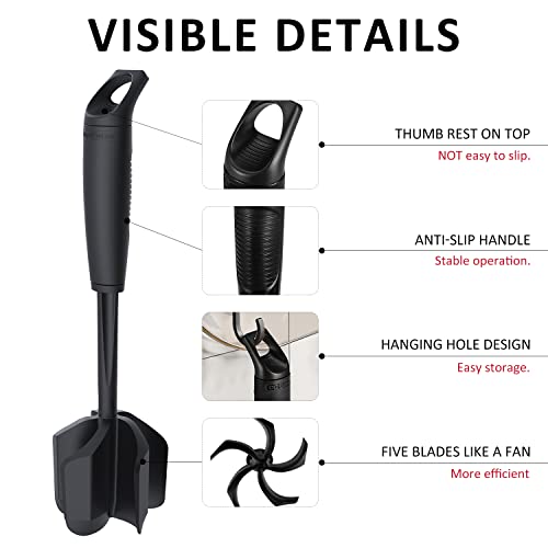 Ourokhome Upgrade Meat Chopper And Potato Masher, Heat Resistant Ground Meat Smasher For Hamburger Meat, 5 Curved Blades Ground Beef Smasher, Nylon Non Stick Mixer, Stirrer And Kitchen Gadgets, Black #TOP1