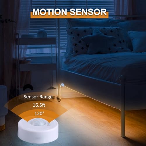 Tira de luz LED USB activada por movimiento 3.3ft blanco cálido miniatura 4