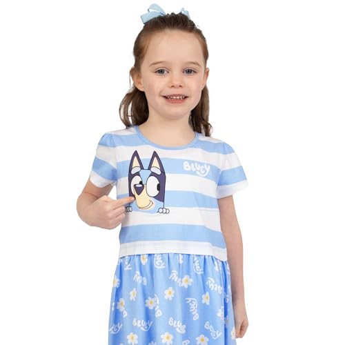 Bluey Dress 2 Pack, Girls Dresses, Short Sleeve Dresses for Girls Pack of 2, Cotton Dress for Summer3