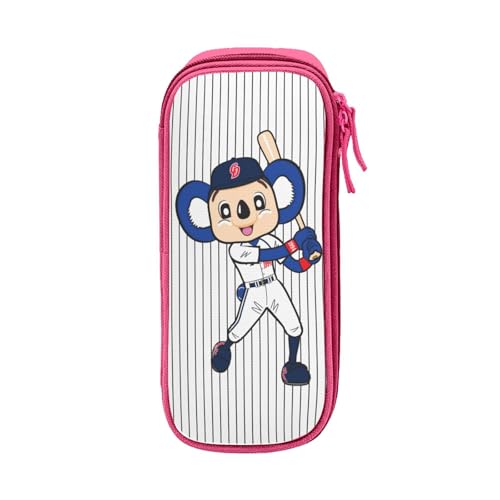 For 中日ドラゴンズ(12) ペンケース 筆箱 2層 文具ポーチ 大容量 おしゃれ 学生用 大人 通学 通勤 多機能 誕生日 Pink