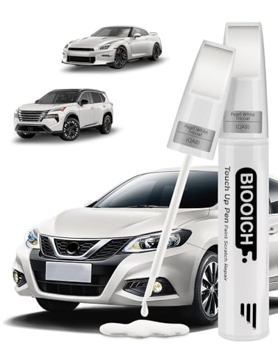 BIOOICH Touch Up Paint Pen Exact Color Match Car Chip and Scratch Repair (for Nissan, Pearl White Tricoat(QAB))