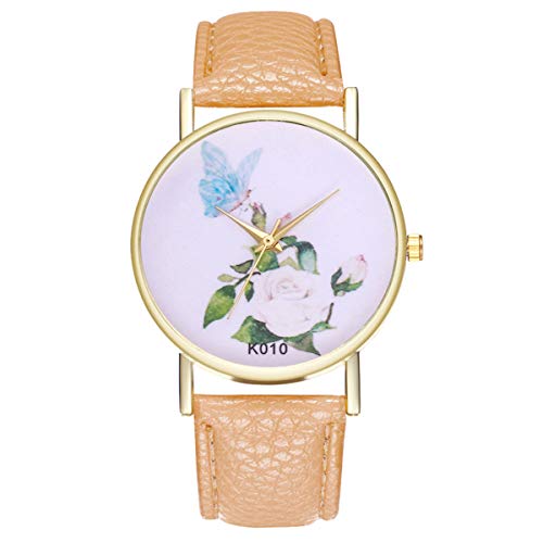 Preisvergleich Produktbild Damen Analog Uhr mit Leder Armband Khaki 1486 41334