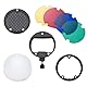 INSSTRO INSSTRO Blitzdiffusor für Speedlite, Blitzzubehör-Set mit Kuppeldiffusor, Wabengitter, Farbgelen, Universal-Montageadapter für Canon, Nikon, Sony, Godox, Neewer, YONGNUO Speedlight