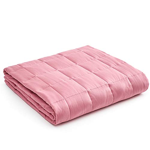 YnM Weighted Blanket — Heavy 100% Oeko-Tex Certified Cotton Material with Premium Glass Beads (Bradied Apricot, 36''x48'' 5lbs), Suit for One Person(~40lb) Use on Twin Bed