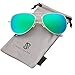 SOJOS Classic Polarized Sunglasses for Men Women Vintage Retro Style SJ1054,Gold/Greenish Blue