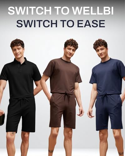 Image of Wellbi Bamboo Shorts for Men | Ultra Soft Fabric | Breathable Shorts | Wrinkle Free | Stylish Lounge Wear | with Hidden Zipper Pocket | Comfortable & Durable | Odour Free & Breathable