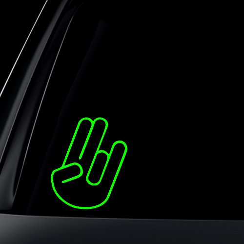 Shocker Hand Sign Car Decal / Sticker - Lime Green