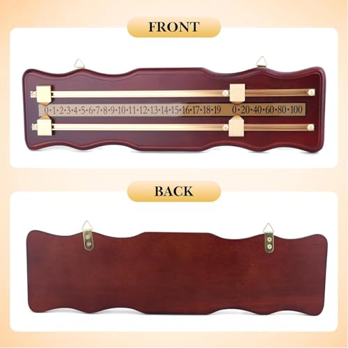 Marcador de billar, tablero de puntuación, marcador de madera para snooker y shuffleboard, 2 ondulados, tablero para clubes miniatura 6