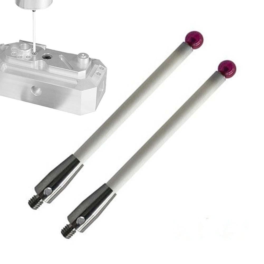 Renishaw A-5000-3712 Lot de 2 stylets à sonde CMM Longueur 100 mm Tige en céramique Pointe boule 6 mm Poignée filetée