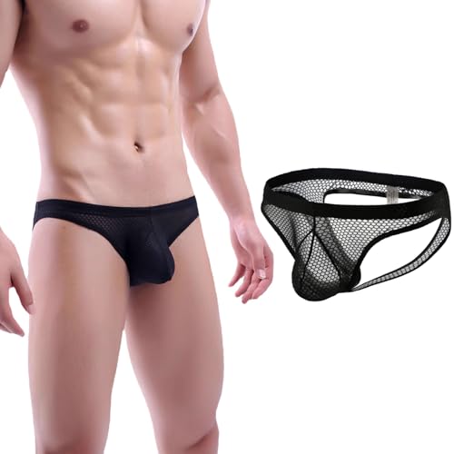 Calzoncillos de malla para hombre con bolsa de red transpirable y cintura baja ZXLIHS